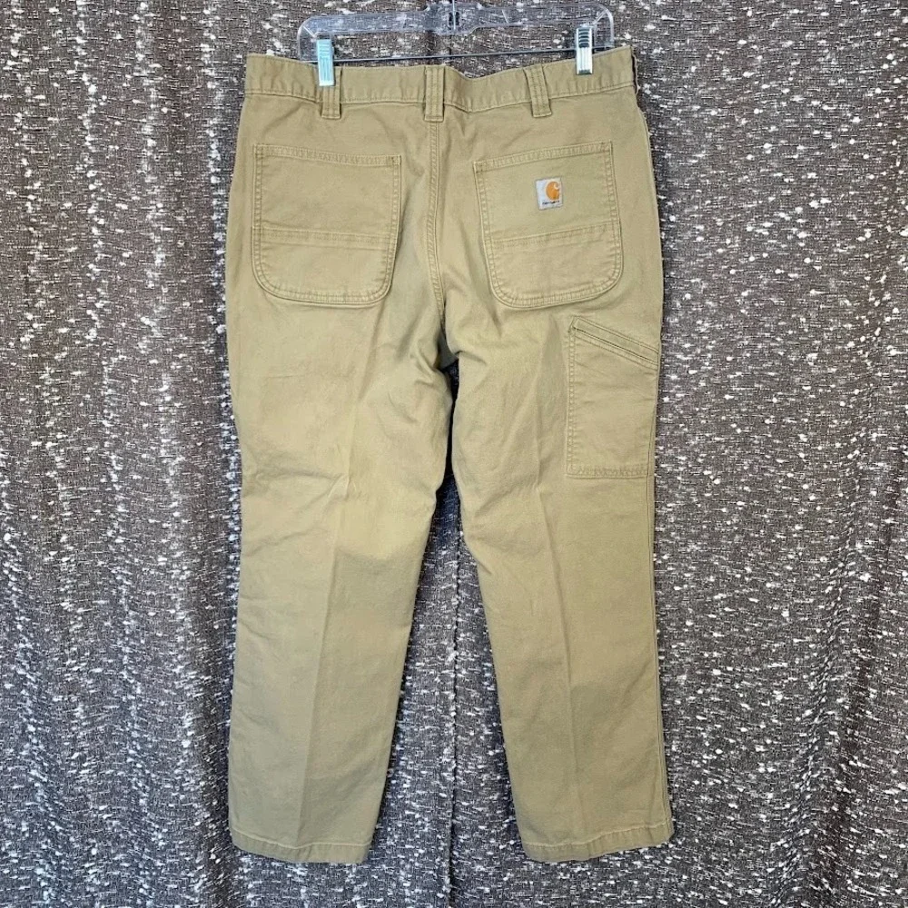 Carhartt Relaxed Straight Rigby Dungaree Tan Work Pants Carpenter Men's‎ 36x30